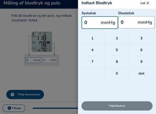 Billeder af indsætning af blodtryk i  Telma-programmet